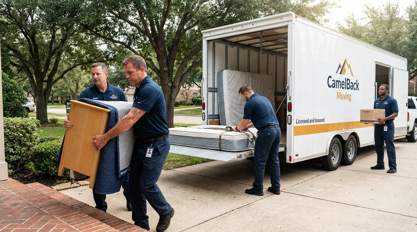 Crew loading residential truck for cross-state move from Spartanburg, SC
